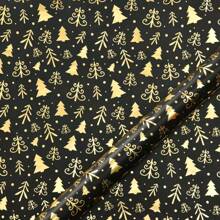 6 件/卷，12 件/卷，圣诞铝箔礼品包装纸，复古黑金色鹿，雪花，圣诞树图案，礼品包装纸，圣诞节