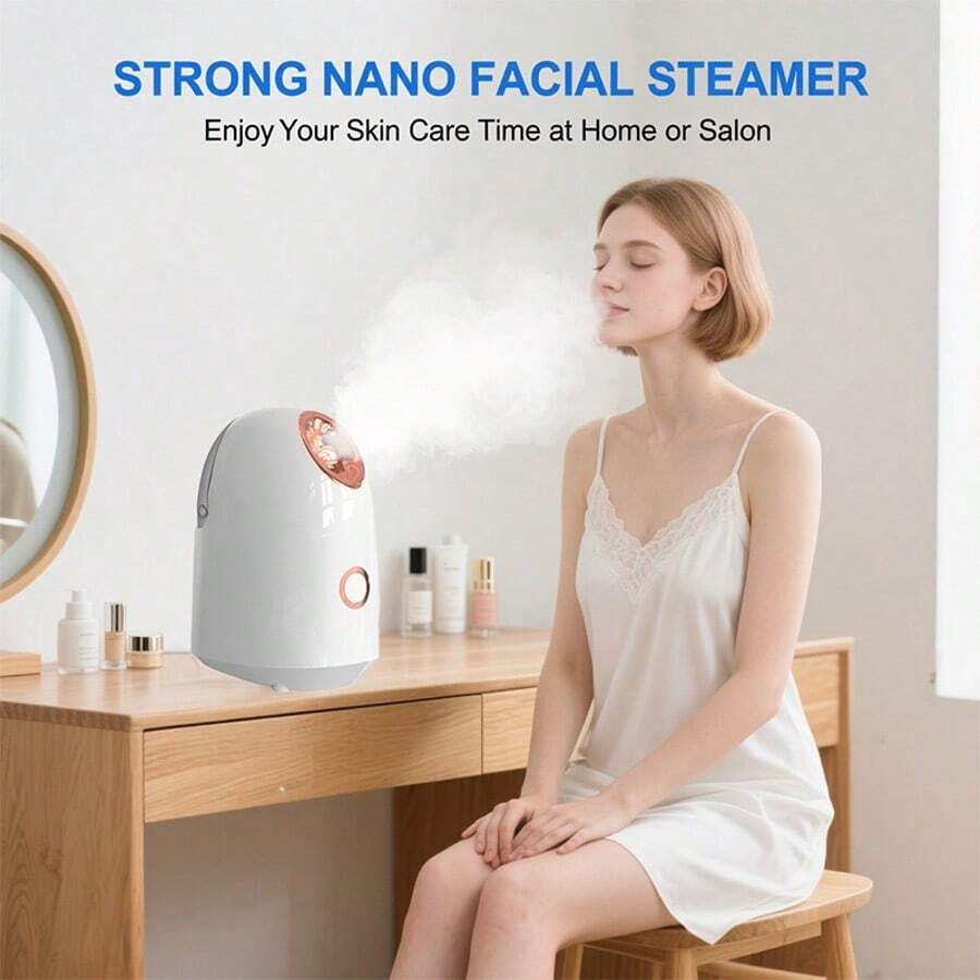 Facial Steamer, Nano Ionic Face Steamer For Face Deep Cleansing Home Facial Spa, Portable Facial Steamer For Home Or Salon Personal Care - Xem 1