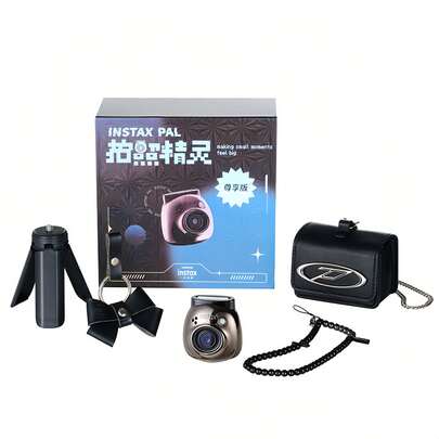 FujiFilm PAL隨身拍立得智慧相機禮盒 迷你便攜式藍牙直連APP 百款濾鏡模板+即拍即印 派對旅遊Vlog創意拍攝 紳士黑（限定款）