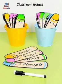 hoojojo 10 Peças de Cartões com Formato de Lápis, Cartões Apagáveis DIY, 4 Cores, Cartões da Sorte, Cartões Surpresa, Cartões com Escrita de Lápis, Jogos de Aprendizagem, Adereços Interativos para Sala de Aula, Adequados para Salas de Aula, Famílias, Papelaria, Materiais Didáticos