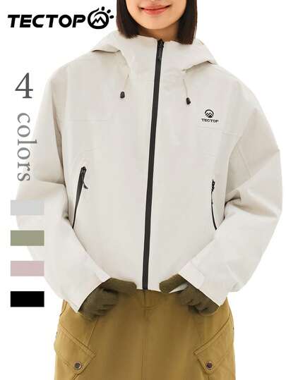 TECTOP 3-In-1 Thermal Lined Women's Windbreaker Jacket, Autumn/Winter Warm And Windproof, Hooded, Multi-Pocket, Waterproof, Suitable For Outdoor, Hiking, Skiing