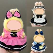 Ținută pentru păpușă de 17 cm - fustă, salopetă cu funde, haine pentru Labubu