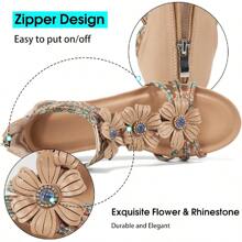 Womens: Comfortable Dressy Wedges Sandal With Zipper Summer Gladiator Open Toe