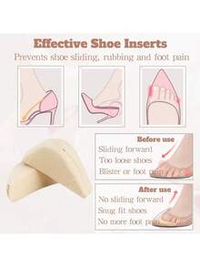 8/4/2 双装男女通用鞋头垫 - 泡沫鞋头填充物，适合鞋子过大的情况，舒适贴合，完美合脚 - 彩色 - 查看 3