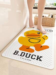 1 件 B.DUCK 授权淋浴垫，厚实可爱的卡通鸭子图案，冲浪鸭，HELLO Duck，雨衣鸭，抗菌防滑强力吸盘浴垫，易于清洁，浴室配件，浴室装饰 - 彩色 - 查看 6
