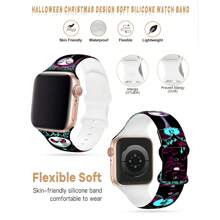 Halloween Watch Band Compatible With Apple, Holidays Watch Band For Halloween Decor, Halloween Apple Watch Band Compatible With Apple Watch Band 38mm 40mm 41mm, Halloween Watch Accessories For Women Men, Soft Silicone Pumpkin Strap Halloween Party Replacement For Apple Watch Series Ultra SE 10 9 8 7 6 5 4 3 2 1
