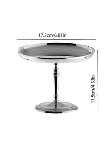 1 PC 6-Inch Circular Cake Stand, Dessert And Fruit Tray,Stainless Steel Trays Are Suitable For Holiday Events Such As Weddings, Parties, Christmas, Birthdays, Etc - Silver - View 2