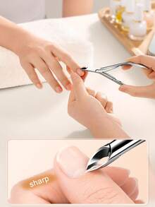 1/2/3 Stücke Silber Japanische Nagelhautschere, Edelstahl Nagelhautschneider mit Nagelhautschieber, professionelle Nagelpflegewerkzeuge für Salon-Qualität Nagelhaut- und Hornhautentfernung