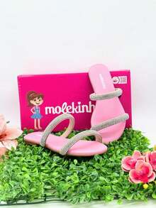 Girls' Flat Sandals, Slide Molekinha, Comfortable Youth - Mawar Kristal - View 7