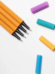 6/12/18/24pcs Fiber Liner Pens, Water-Based Fineliner Pens For Drawing, Coloring, Outlining - Multicolor - View 8