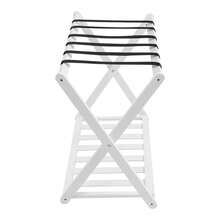 Foldable Luggage Rack, 2-Piece Bamboo Luggage Rack, Capable Of Carrying 35-40kg, Suitable For Short-Term Rental, 25.2 * 15.35 * 22.83 Inches - 白色 - 查看 11