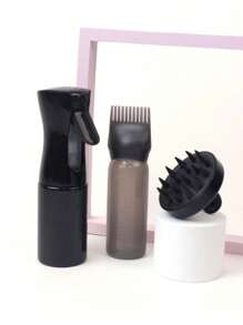 3 套护发套装、喷雾瓶、发根梳、涂抹设备、染发瓶 - 头发涂抹瓶和头皮按摩梳、缓解压力和促进头发生长的头皮按摩器、男女淋浴刷、返校、旅行度假必需品、女士发饰、光滑后梳、理发配件、吹风机