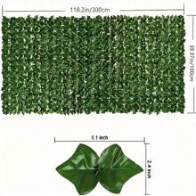 Artificial Ivy Privacy Fence Wall Screen, UV Resistant, Green Background, Leafy Tree Lattice Panel, Made Of Plastic, For Patio, Balcony, Garden, Backyard, Indoor Outdoor Green Wall Decoration