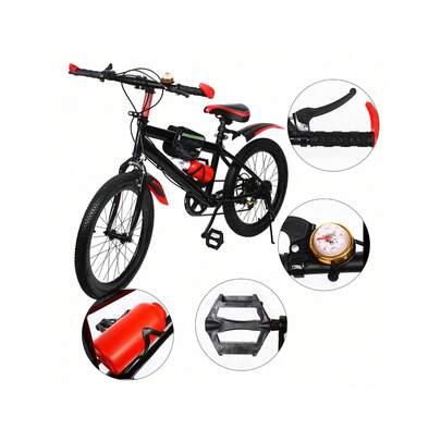 SanBouSi 20 Inch Mountain Bike MTB Bike Red Bike Multi-Gear Hard Steel Bicycle W/ Brake