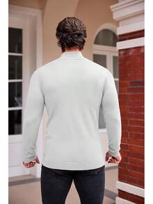 Men's Slim Fit Mock Turtleneck Pullover Sweater Casual Basic Knitted Thermal Sweaters - 白色 - 查看 3