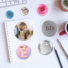 5/10/20/50 Sets Button Maker Supplies, 25-75mm Button Supplies Buttons Parts, Metal Blank Badge Parts With Blank Paper For Buttons Maker Machine Pin Maker Press