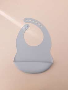 1pc Print On Demand Baby Silicone Bibs Solid Color Baby Stuff Portable Baby Adjustable Bibs Personalized Customization Name Baby Items Essentials - Multicolor - View 11