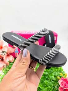 Girls' Flat Sandals, Slide Molekinha, Comfortable Youth - 索倫托黑 - 查看 3