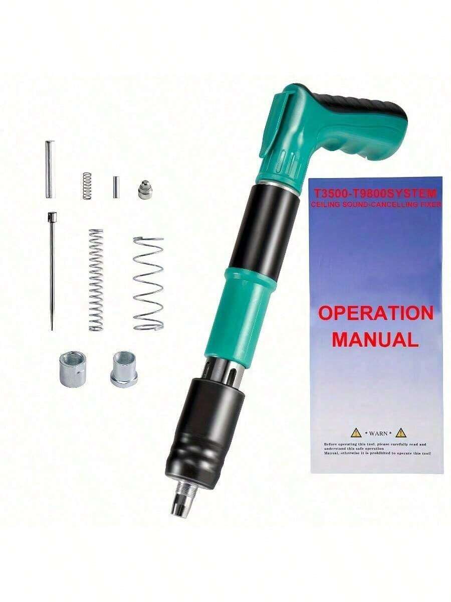 Set multifuncional de minigrapadora - 5 niveles de velocidad ajustable, operación manual, adecuado para trabajos en madera e instalación de techos - Incluye grapadora neumática para pared de ladrillo/piedra y kit de grapadora para madera