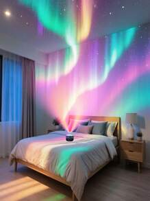 LED Festive Atmosphere Projection Lamp, With USB Plug-In And Remote Control, Easily Creates Aurora/Wave Pattern Atmosphere Lamps In The Room. Suitable For Immersive Viewing In The Living Room, Cozy Rest In The Bedroom, And Lively Celebration At Parties. Using Light And Shadow To Infuse The Home With Dynamic And Romantic Atmosphere.