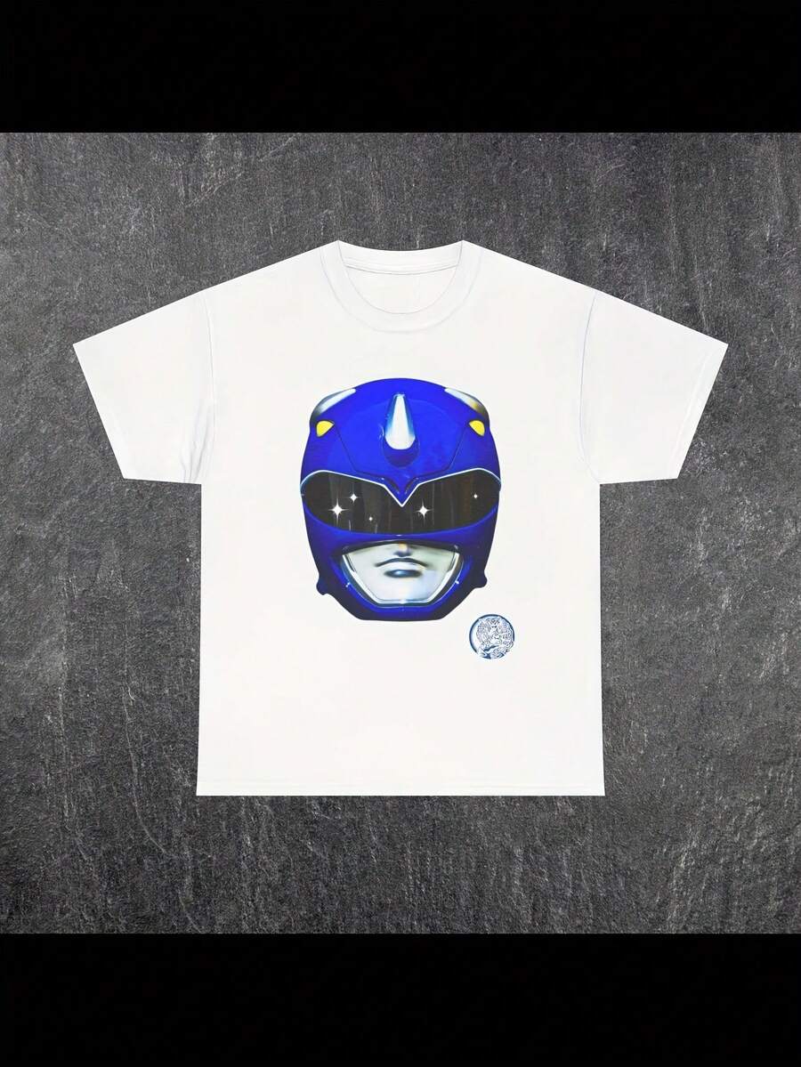 Red Power Ranger Tee Men's And Women's Short-Sleeved T-Shirts For All Seasons - White - View 1