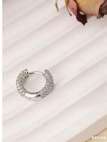 1 Stück/2 Stücke Mode Vollzirkonia runde Creolen für Frauen, elegante Ohrringe, unisex minimalistische hochwertige Ohrringe, Geschenke zum Nationalfeiertag von Saudi-Arabien, Halloween-Schmuck, Weihnachtsgeschenke