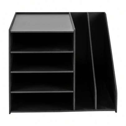 SanBouSi FIle Holder Organizer Black File Holder Organizer For Office Mail Sorter PVC File Holder Organizer