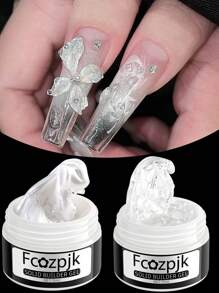 3D 雕刻凝胶不粘手雕刻凝胶套装，透明白粉色裸色固体指甲修整凝胶，含法式蛋糕霜指甲雕刻模具双头硅胶美甲雕刻笔美甲刷雕刻 DIY 美甲沙龙美甲用品套装 - 彩色 - 查看 20