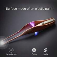 RAF 1pc LED Ear Cleaner Spoon, Handheld Flexible Tool For Earwax Removal, Soft Elastic Paint Surface, Ear Care Accessory, Hygienic Ear Spoon