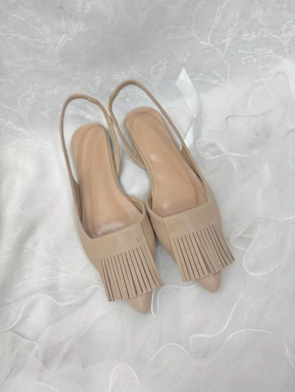 Nuevos zapatos planos para mujer con diseño de flecos y correa para el tobillo, adecuados para todas las estaciones, vacaciones, elegantes y hermosos