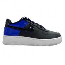 Big Kid's Nike Air Force 1 LV8 2 Black/Black-Racer Blue-White (HF0951 001) - 黑色 - 查看 2