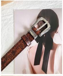 2025 New  Vintage  White Belt Stylish Belt Niche Design Versatile Accessory - 咖啡 - 查看 7
