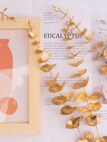 10 Stücke/2 Stücke Künstliche Eukalyptus-Zweige in Gold für Boho-Heimdekoration in Küche, Esszimmer, Garten, Tischläufer für Hochzeiten, Feiern, Jahrestage, Thanksgiving, Weihnachten, Geschenke