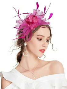 1 pièce Chapeau de Fascinateur élégant vintage avec voile, convient pour le jour des courses, la fête de mariage, polyvalent pour toutes les saisons