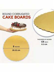 5/10pcs Gold Round Cake Boards, Sturdy & Grease-Proof, Ideal For Wedding, Birthday Party, Holiday Cake Decorating And Display, Also Suitable For Back To School Season