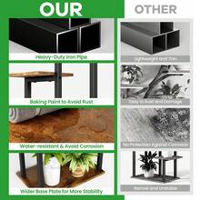 3/5-Story Indoor Plant Stand, Space-Saving Flower Pot Rack, Multi-Story Wrought Iron Flower Pot Display Rack, Used In Living Room, Terrace, And Balcony - 黑色 - 查看 7