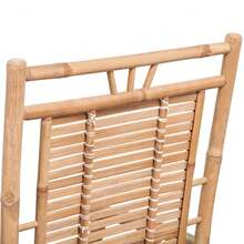 vidaXL Rocking Chair Natural Bamboo Bamboo 26 X 33.9 X 41.3 In Rocking Chair Rectangular Farmhouse Bamboo Rocking Chair Patio Chairs Gliders Porch Rocking Chairs - Brown - View 10