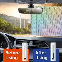 1 Retractable Windshield Sunshade Curtain, Sun Protection Cover, Suitable For Cars, SUVs, Campers And Trucks, Suitable For Automotive Accessories. - 19.7*49.2 inch - View 1