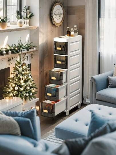 Slim Gap Storage Cabinet, Narrow Floor Standing Storage Rack, Bathroom Toilet Slim Side Gap Cabinet, Multipurpose Storage Cabinet With Drawers - Ultra Thin Integrated Storage Cabinet, Suitable For Bathroom, Kitchen, Bedroom, Dorm, Apartment, Rental Home. Modern Design Space-Saving Household Organization Solution