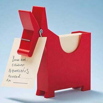 Cute Desk Note Holder - A Red PVC Office Organizer With A Memo Sticker Dispenser, An Interesting And Practical Home Or Office Desk Decoration, Office Desk Accessory.Christmas Stocking Fillers,Gifts,Funny Gifts,Ramadan,Personalised Gift,