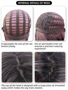 alicegarden 1 Tóc giả thẳng tổng hợp chịu nhiệt có mái, tóc giả ngắn nhiều màu, dài 14 inch, làm bằng sợi, thích hợp sử dụng hàng ngày, tóc giả tự nhiên và chân thực (không bao gồm phụ kiện) - Nhiều màu - Xem 6