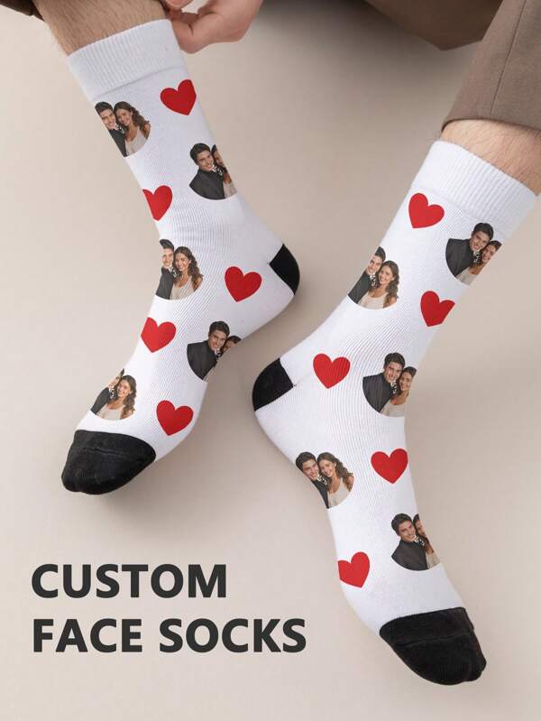1 par de calcetines personalizados con cualquier rostro para hombres, calcetines personalizados con foto, calcetines de pareja con imagen personalizada interesante de alta tripulación, adecuados para el Día de San Valentín, regalos de cumpleaños y otras ocasiones, divertidos, locos, anime, calcetines multicolor con perrito, perro, gatitos, gato de moda, coloridos, lindos, adorables, divertidos, relajantes, cálidos personalizados, únicos, hallazgos personalizados, para graduación, para invierno, para Navidad, para otoño, para vacaciones, para aniversarios, calcetines personalizados para hombres, elegantes de otoño