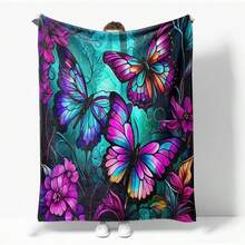 Hippie Throw Blanket Sun Moon Stars Bohemian Style Throw Blanket Astral Blanket Double-Sided Polyester Home Decor Bedding Sofa Recliner Cover Hippie Room Decor Black Purple 76.2cm X 101.6cm - Powder Green 008 - View 8