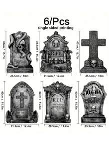 6 pezzi Decorazioni per tombe di Ognissanti con picchetti - perfette per cimitero all'aperto e decorazioni da prato