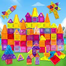 Bloques de construcción magnéticos de tamaño mini, juego de construcción magnética de 60/100/130 piezas, bloques magnéticos, juguetes de apilamiento 3D STEM, juguetes con imanes y juguetes de construcción con imanes para niños y niñas de 3+ años - Multicolor - Ver 2