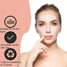 面部貼片矽膠墊，撫平皺紋額頭貼片，可重複使用的額頭矽膠貼，隨時隨地可攜式臉部護理工具 - 無色 - 查看 4