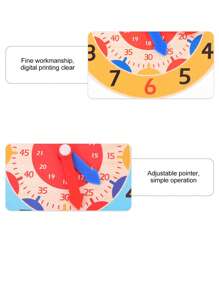 1pc Wooden Digital Clock For Early Childhood Learning Tools, Teachers Can Choose To Write And Clean The Learning Clock, Large Demonstration Teaching Time, Practice Clock With Built-In Marker Pen, Cute Style For Children's Learning Time, Teaching Demonstration Clock, Home School Classroom Supplies, Classroom Materials, Intelligent Development Model, Student Literature, Brain Development,Back To School