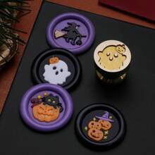 Série mignonne de sorcière et de squelette pour Halloween 15 mm Mini Cachet de cire - Parfait pour les lettres d'amour, les invitations, les cartes de fête, les journaux, le scrapbooking, les bricolages