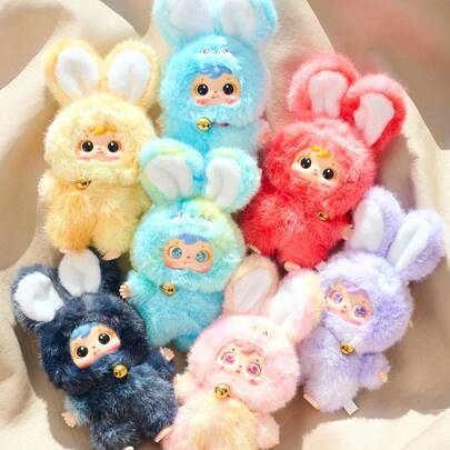  Samuel Blind Box Figurine, Colorful Rabbit Series, Variety Of Colors, ABS Material Face With Non-Plush Filling, Suitable As Birthday Gift, Collection, Surprise Gift, Valentine's Day, Christmas, Holiday Universal Gift