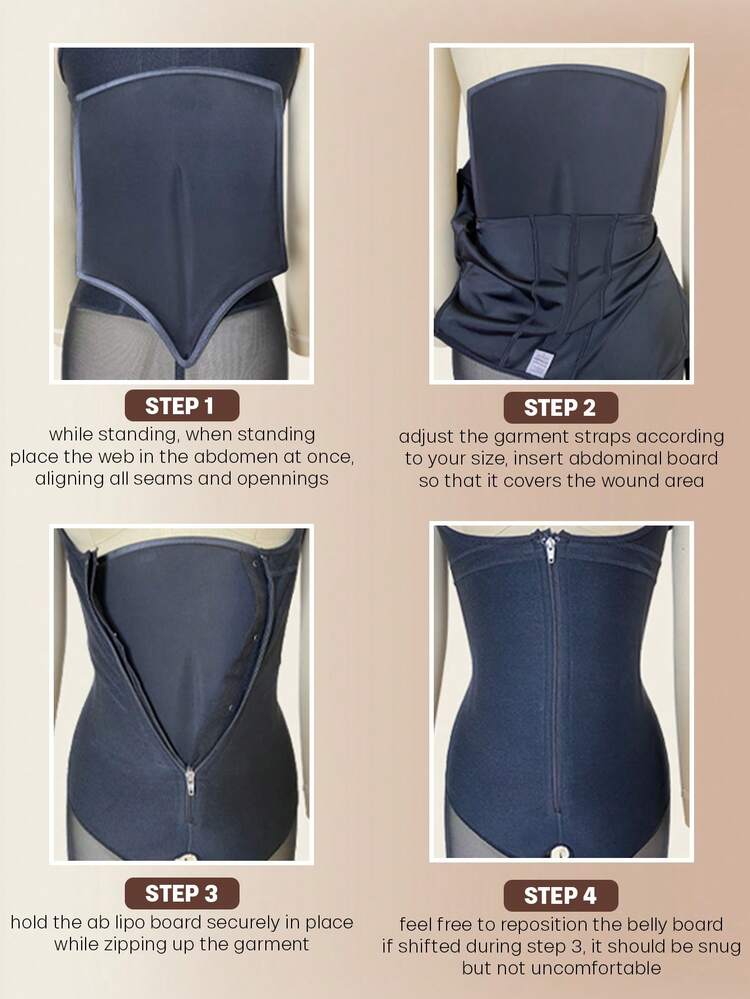 larrycard 1pc Shaping Foam Flat Abdomen Waist Slimming Compression Abdominal Board - Brown - View 8